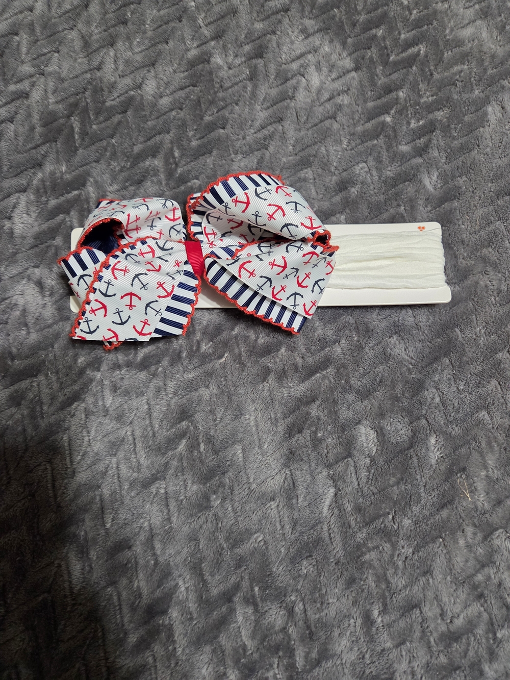 Starting Out Nautical Anchor Bow Headband - White, Red & Blue